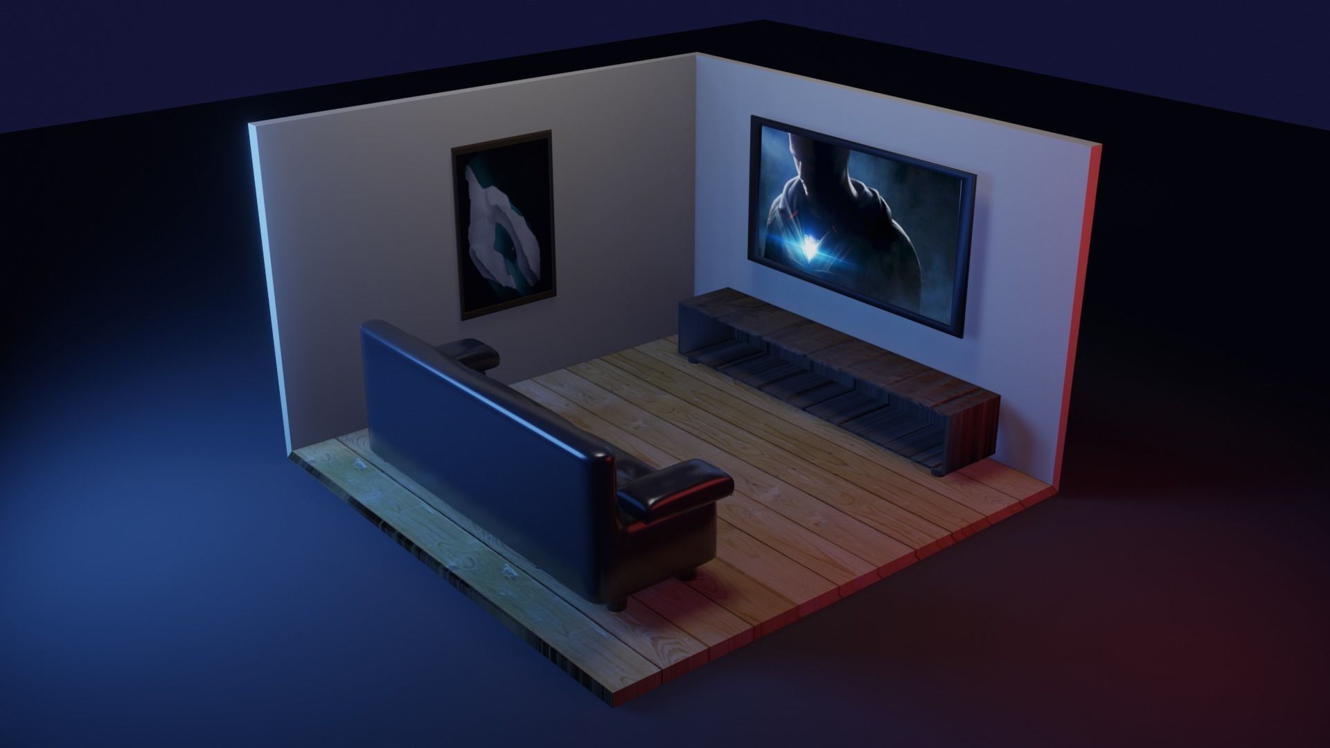 Sci fi recording studio 3D model_1