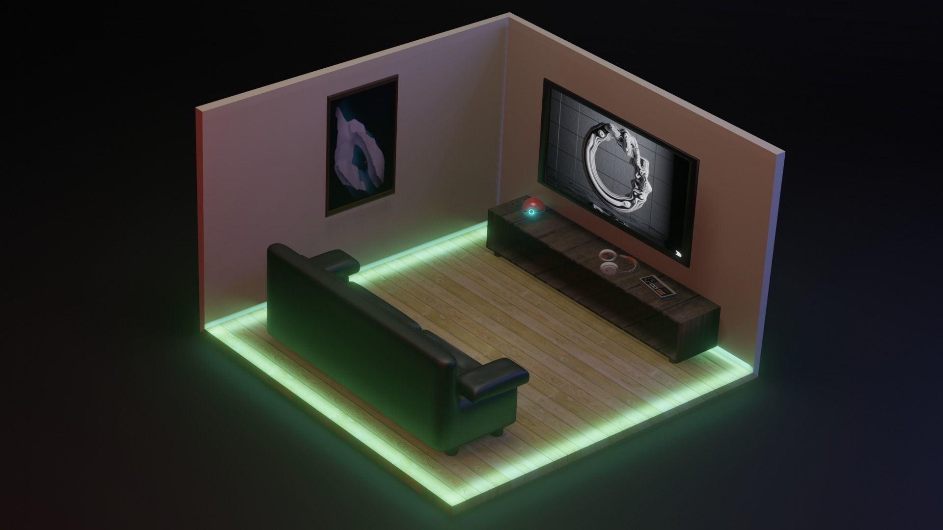 Sci fi recording studio 3D model_6