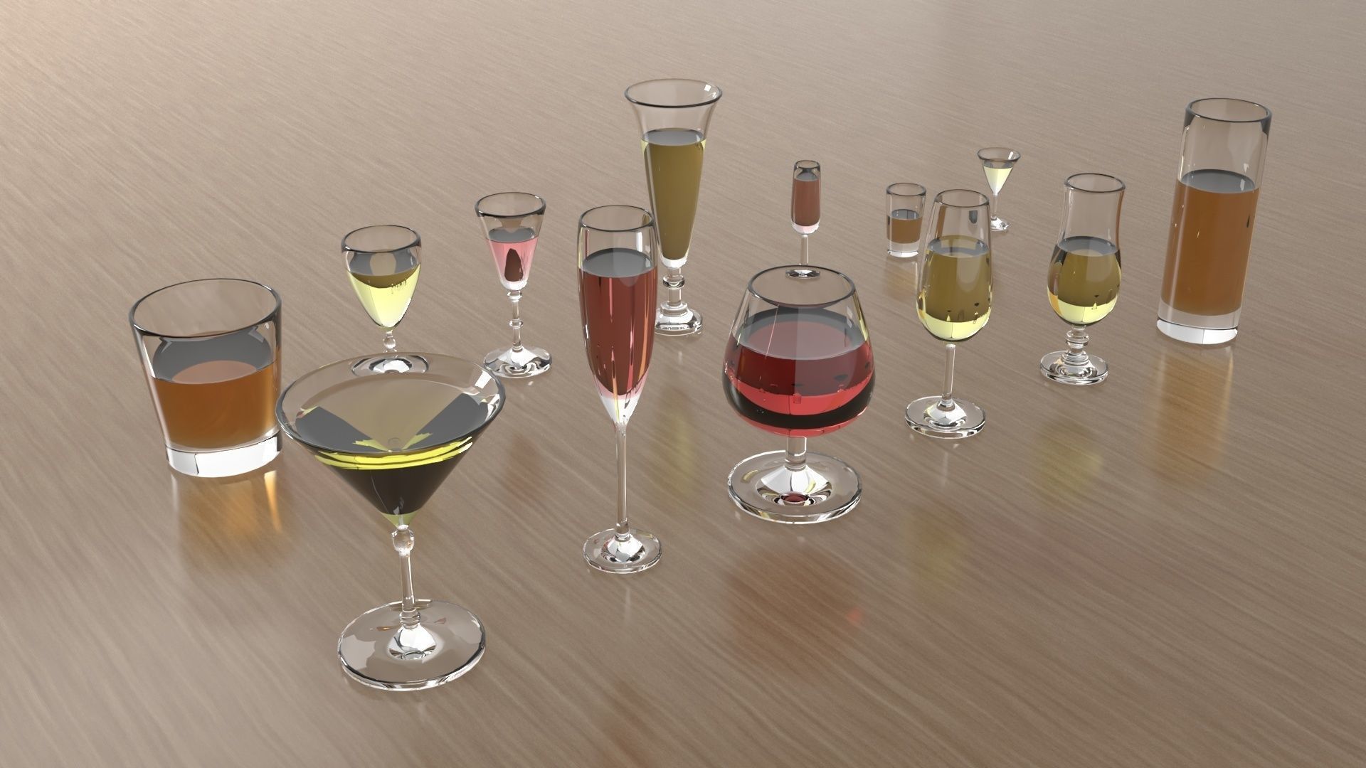 Wine glasses 3D model_3