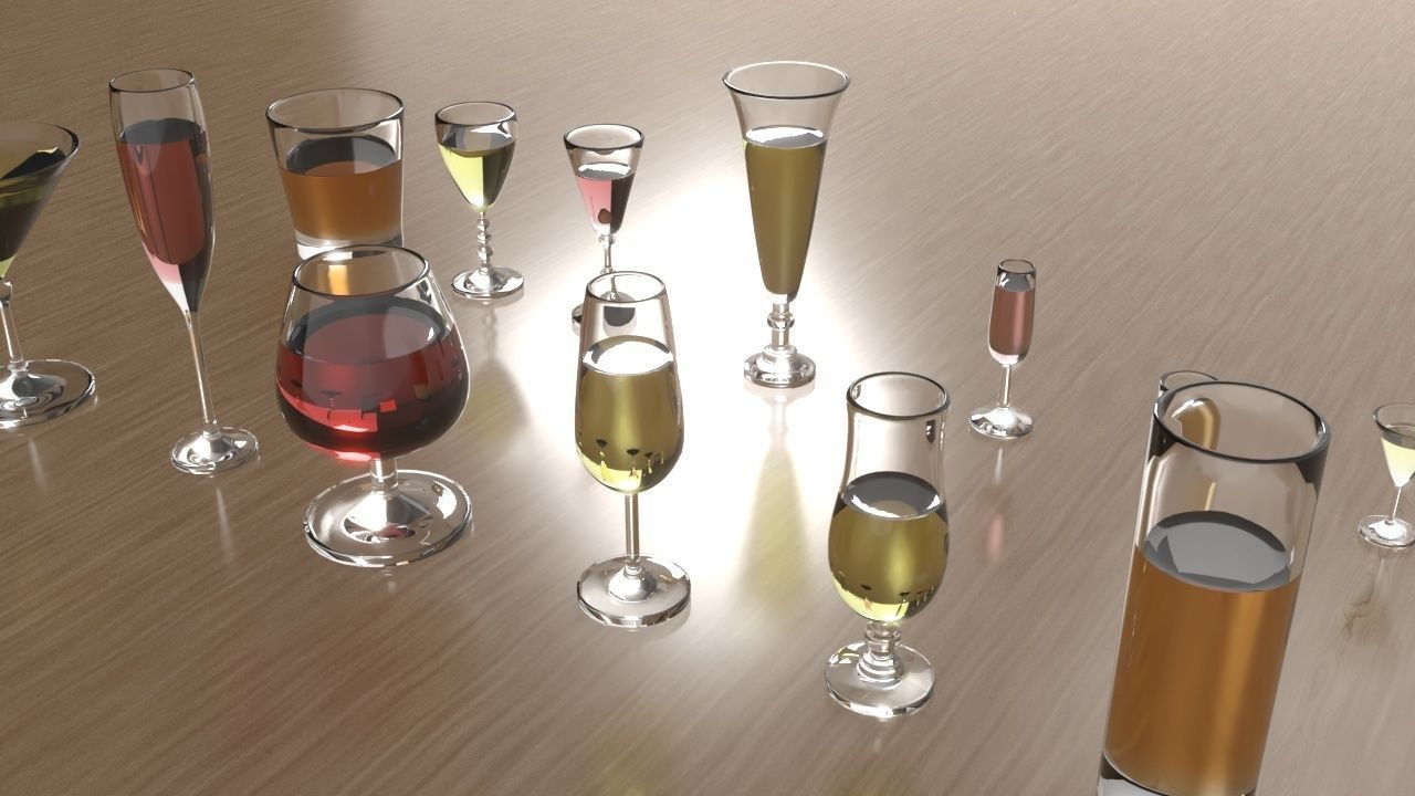 Wine glasses 3D model_7