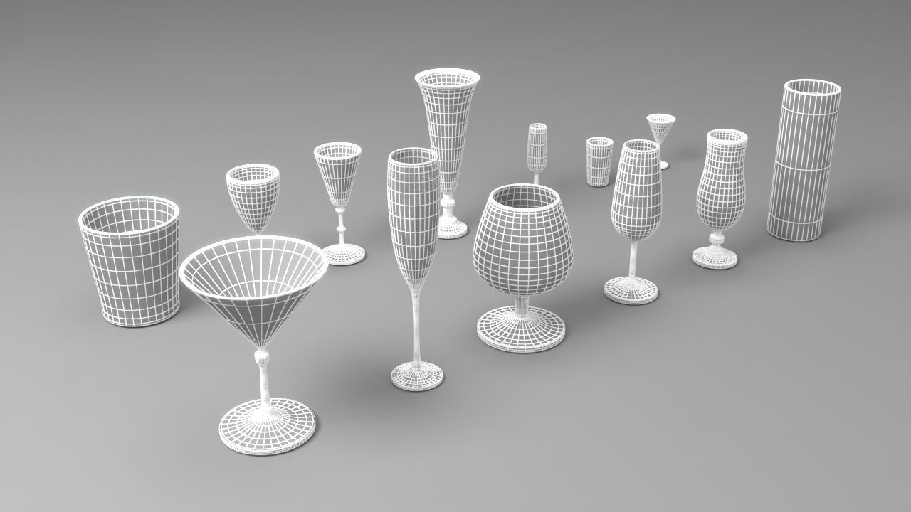 Wine glasses 3D model_9