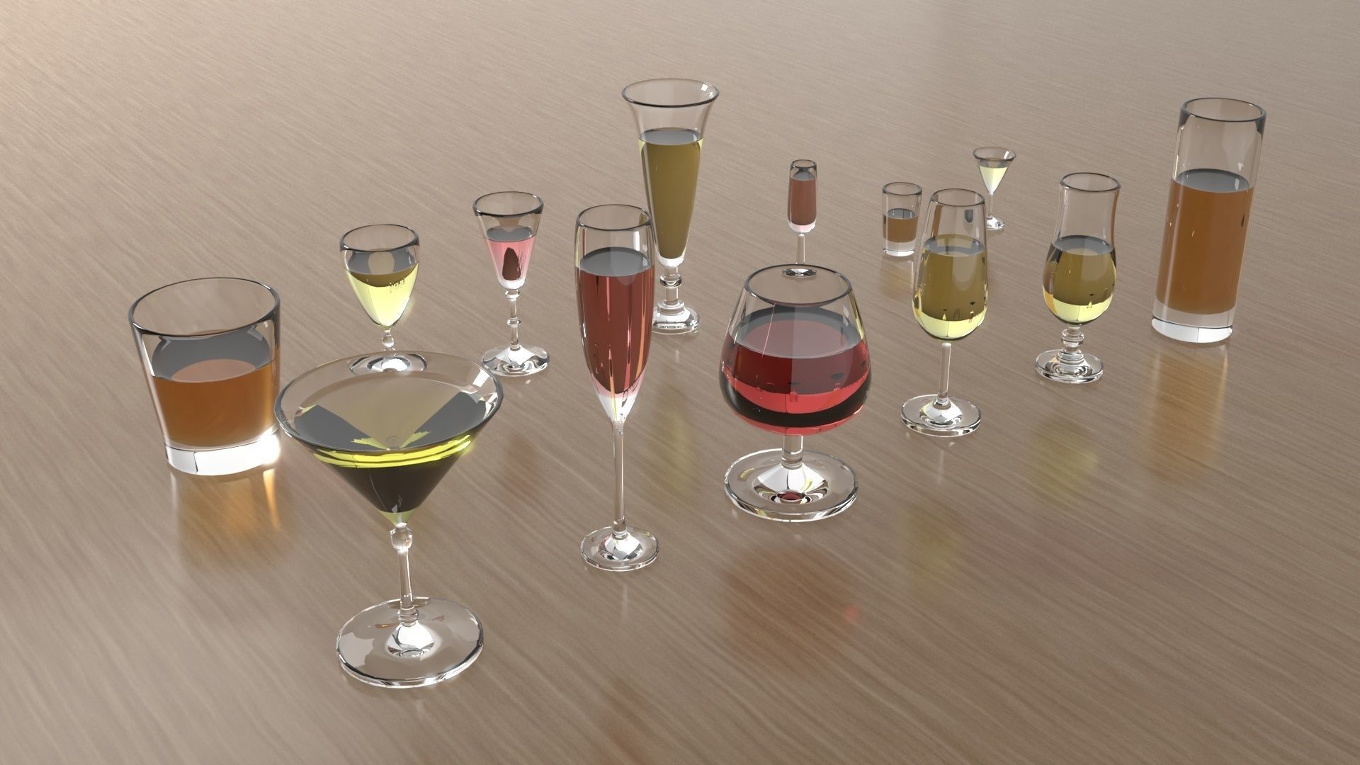 Wine glasses 3D model_1