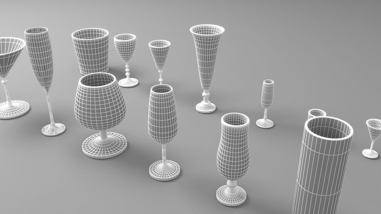Wine glasses 3D model_8