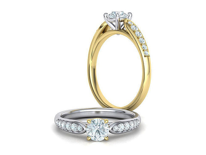 Engagement ring 4 prong design Half Carat stone 3dmodel 3D print model