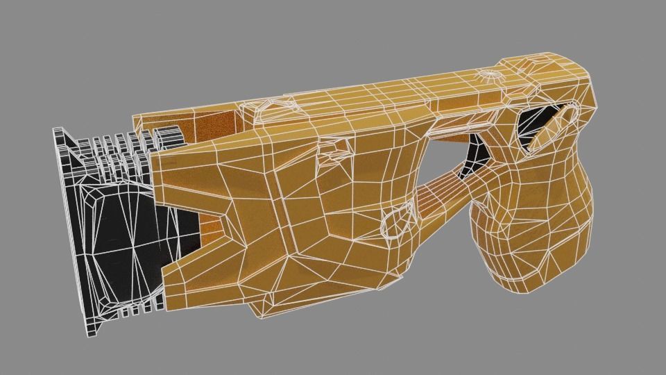 Gun Taser Modelo 3D Low-poly 3D model_1