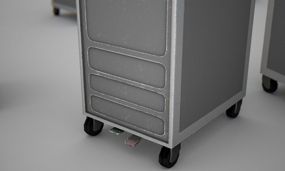 Low Poly Aircraft Trolley Low-poly 3D model_3