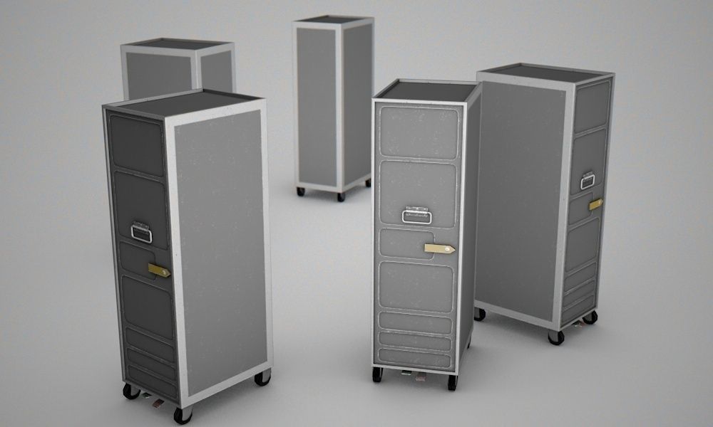 Low Poly Aircraft Trolley Low-poly 3D model_2