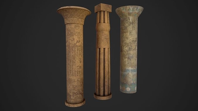 Egypt Column Pack Low-poly 3D model