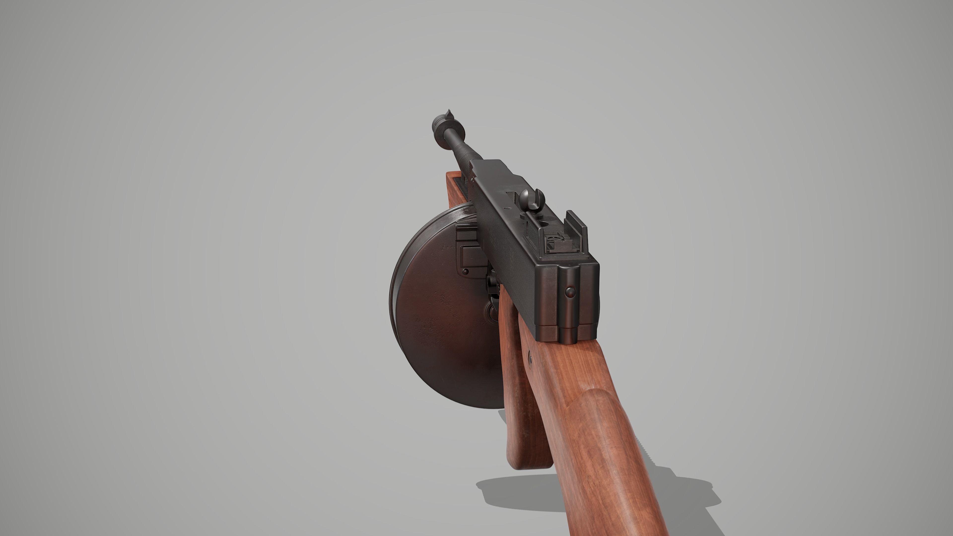 Thompson submachine gun Low-poly 3D model_7