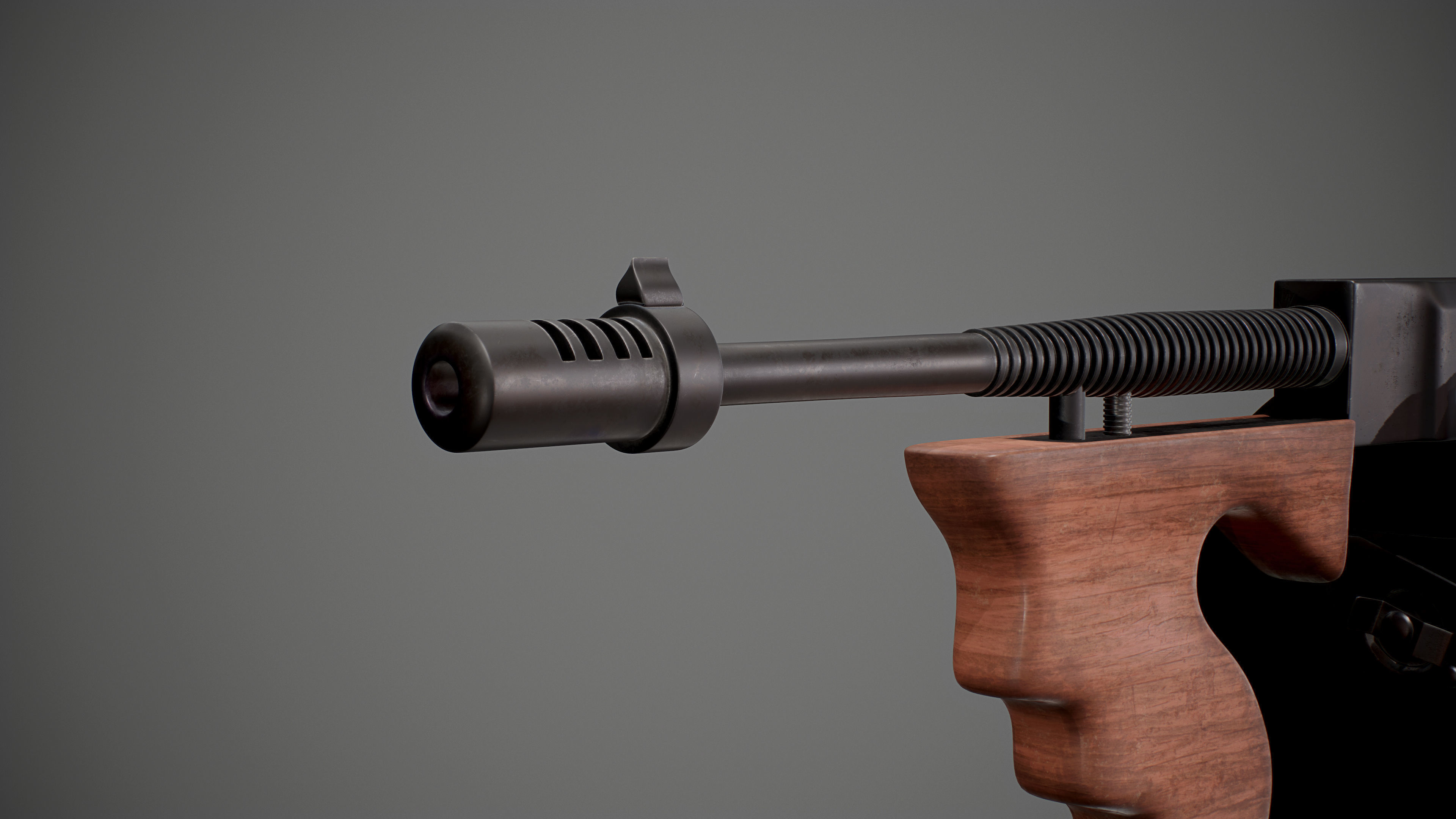 Thompson submachine gun Low-poly 3D model_17