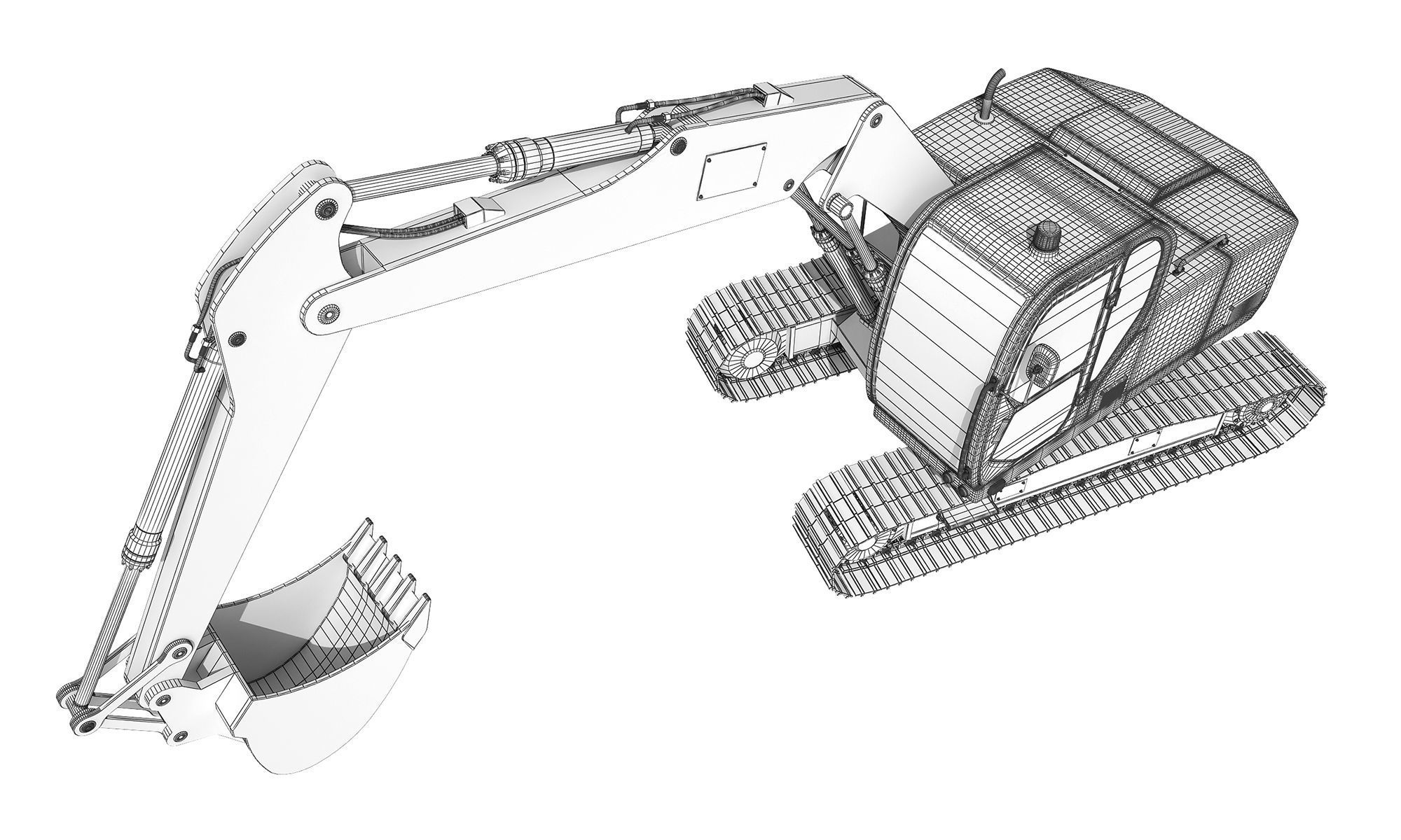 Excavator Tracked 3D model_6