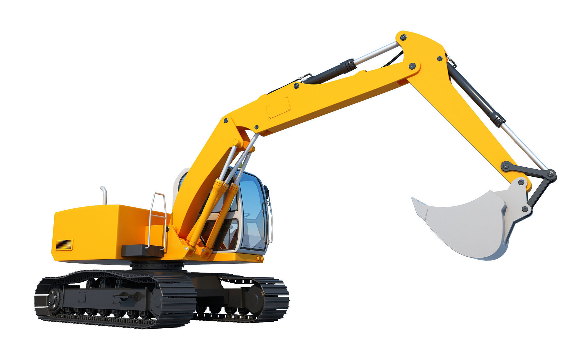 Excavator Tracked 3D model_9