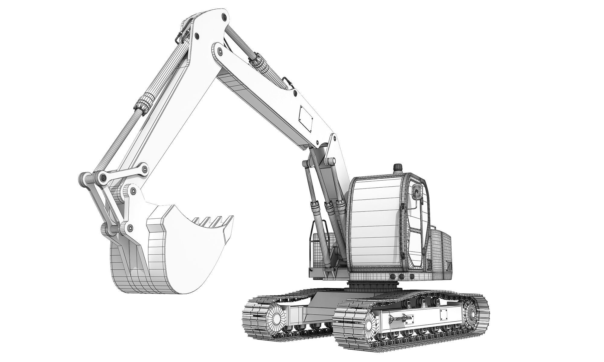 Excavator Tracked 3D model_2