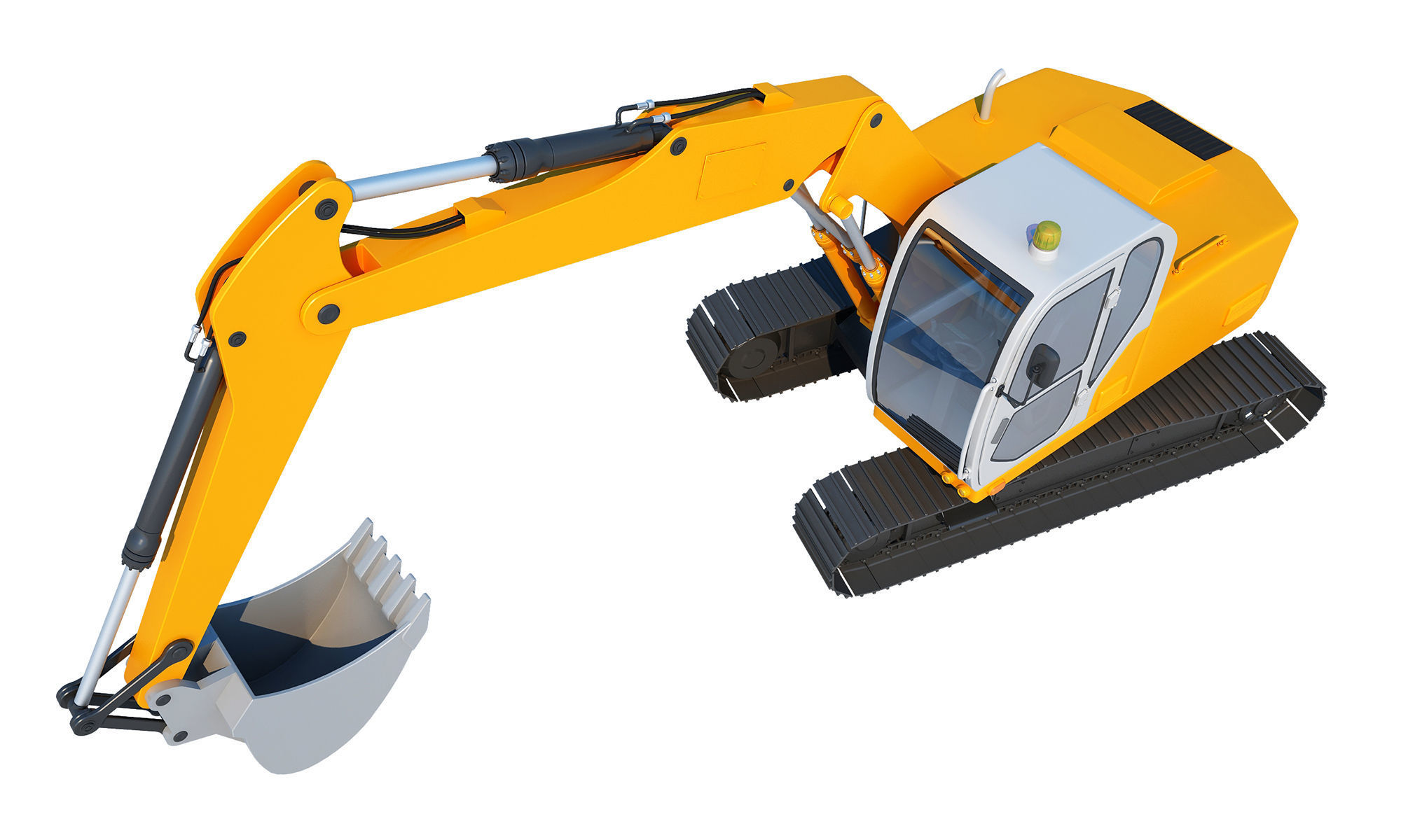 Excavator Tracked 3D model_5