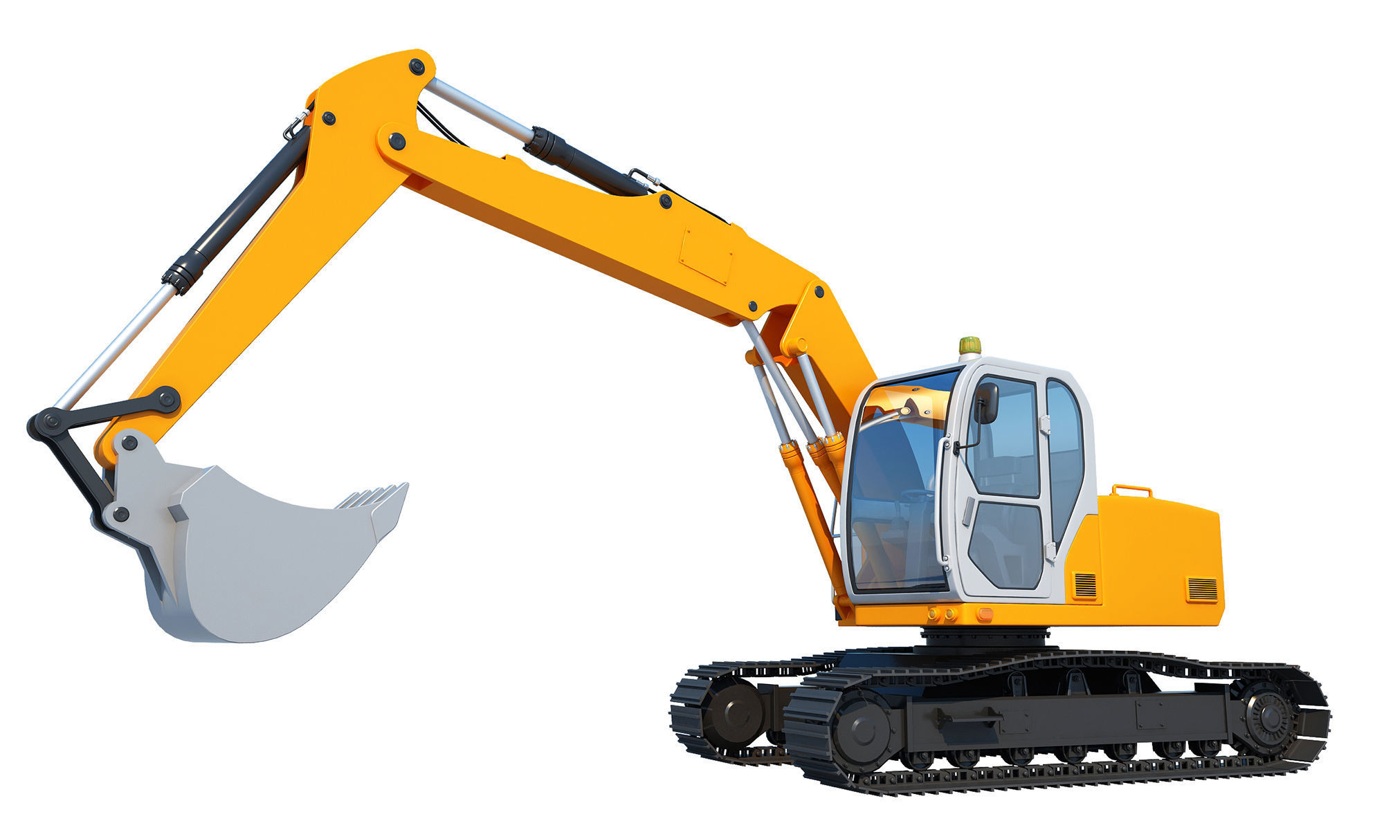 Excavator Tracked 3D model_3