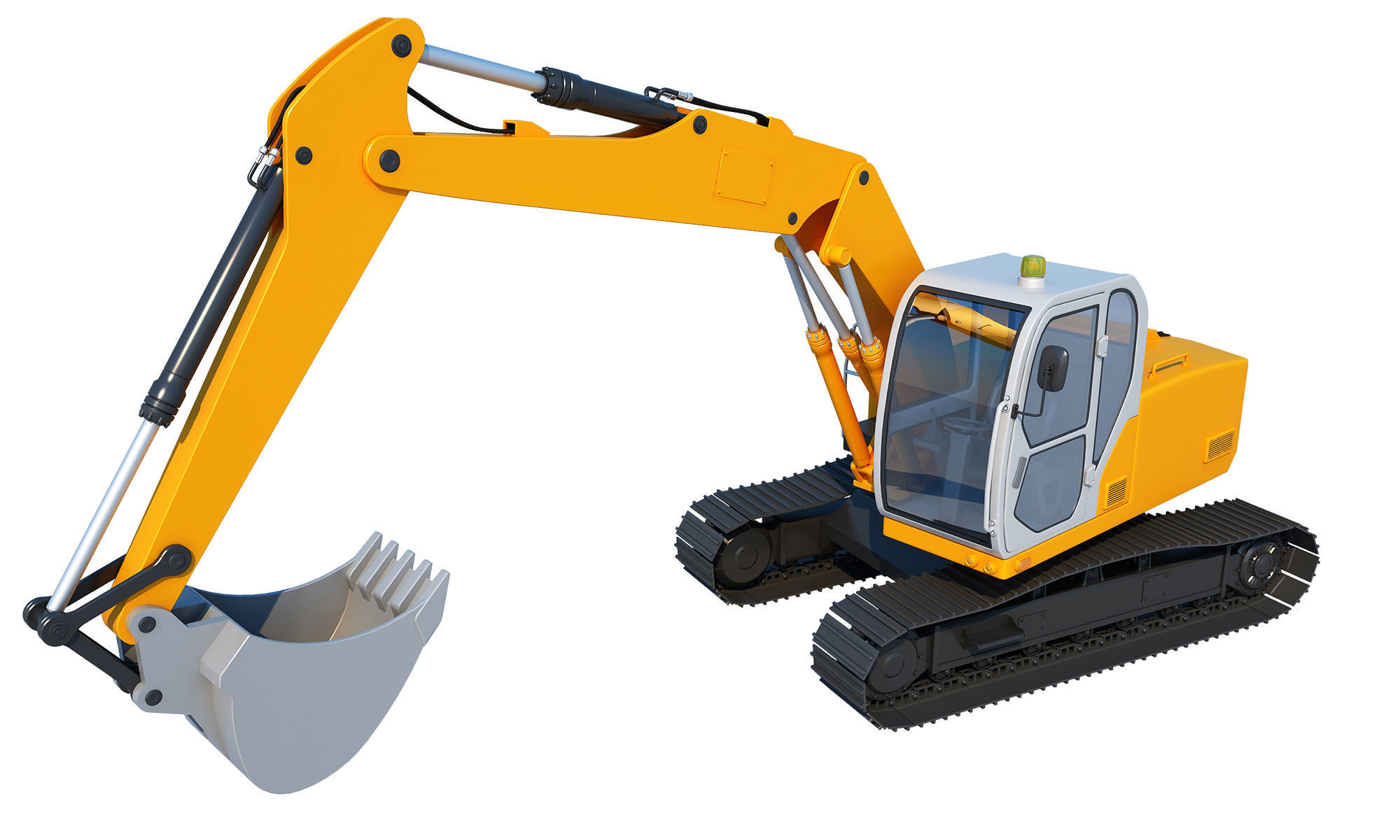 Excavator Tracked 3D model_11