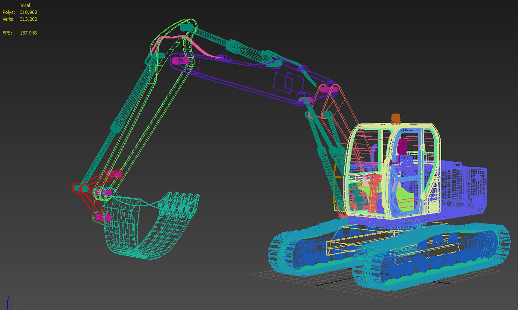 Excavator Tracked 3D model_13