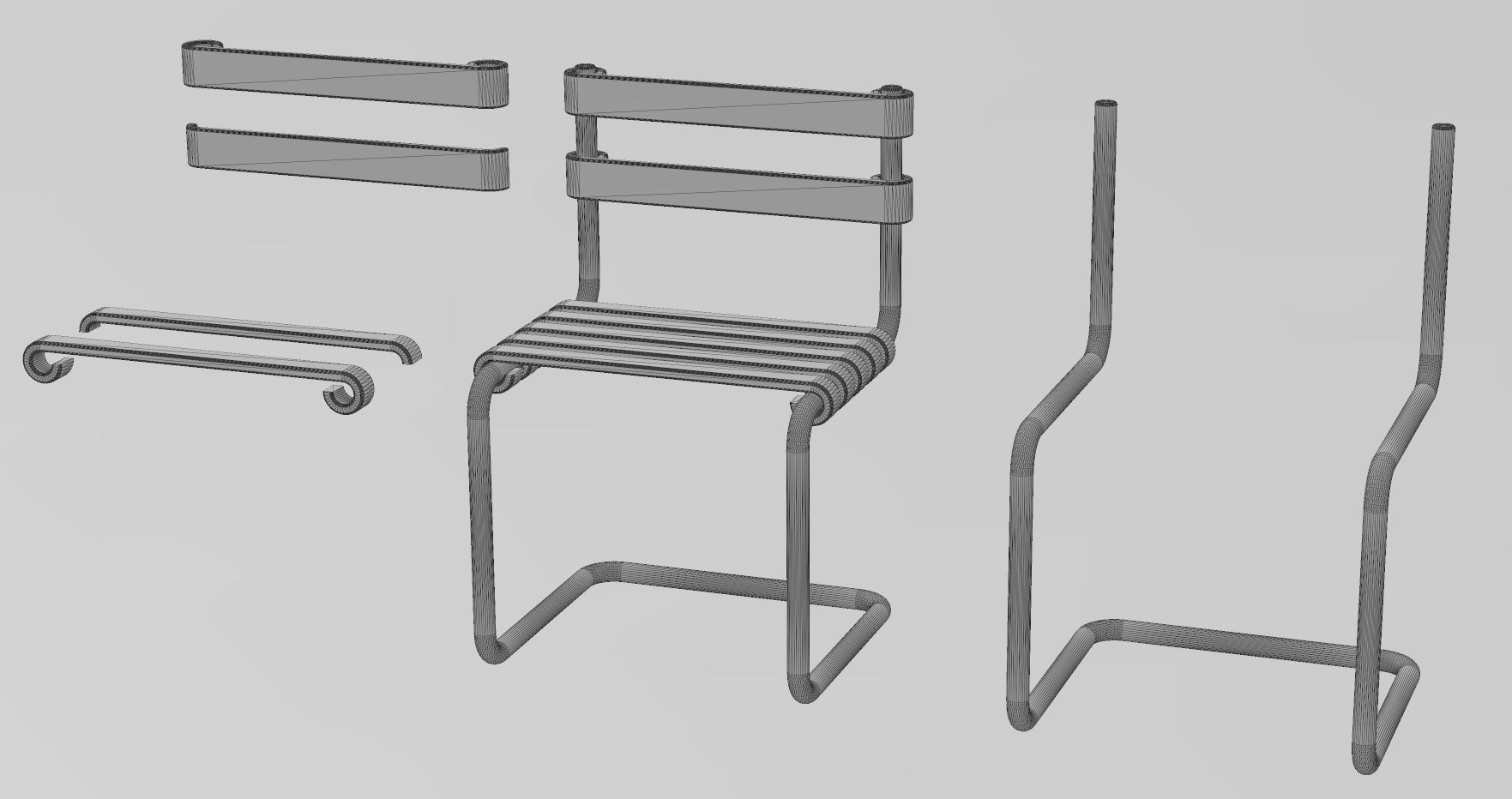 Miniature garden chair mockup 3D print model_9