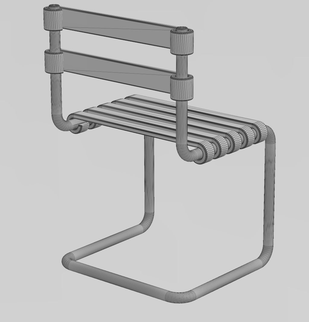 Miniature garden chair mockup 3D print model_14