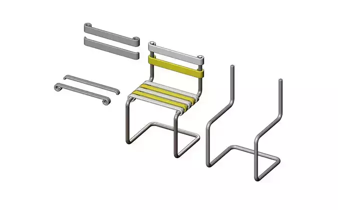 Miniature garden chair mockup