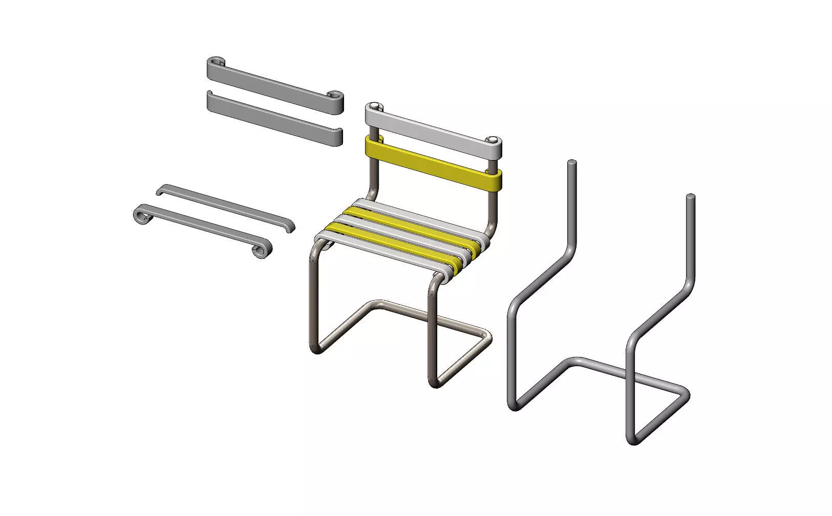Miniature garden chair mockup 3D print model_0
