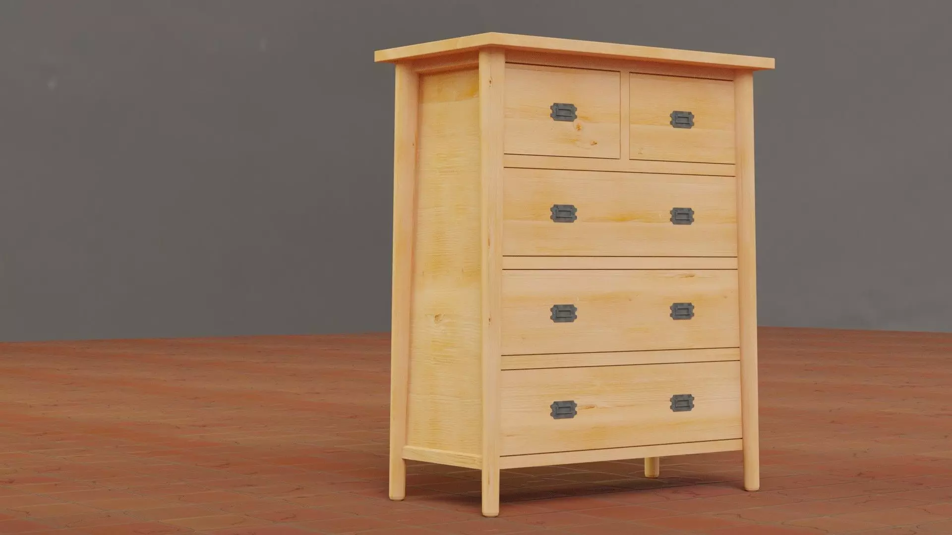 Chest of Drawers Free 3D model_0