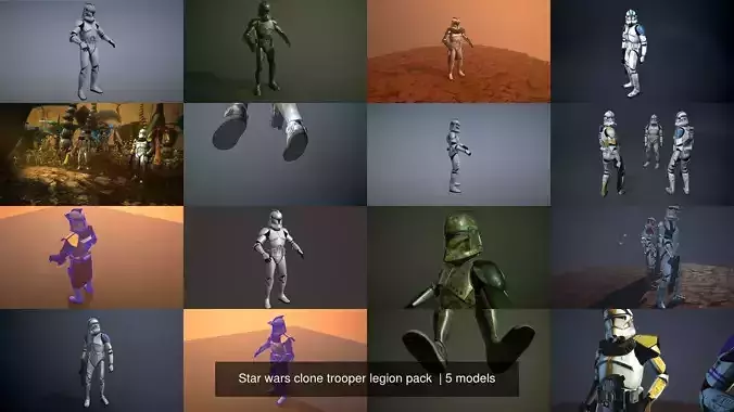 Star wars clone trooper legion pack  3D Model Collection