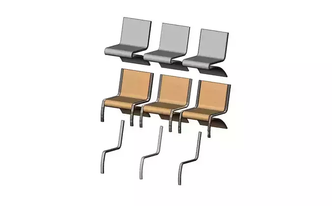 Miniature office reception chair mockup prop 3D print model