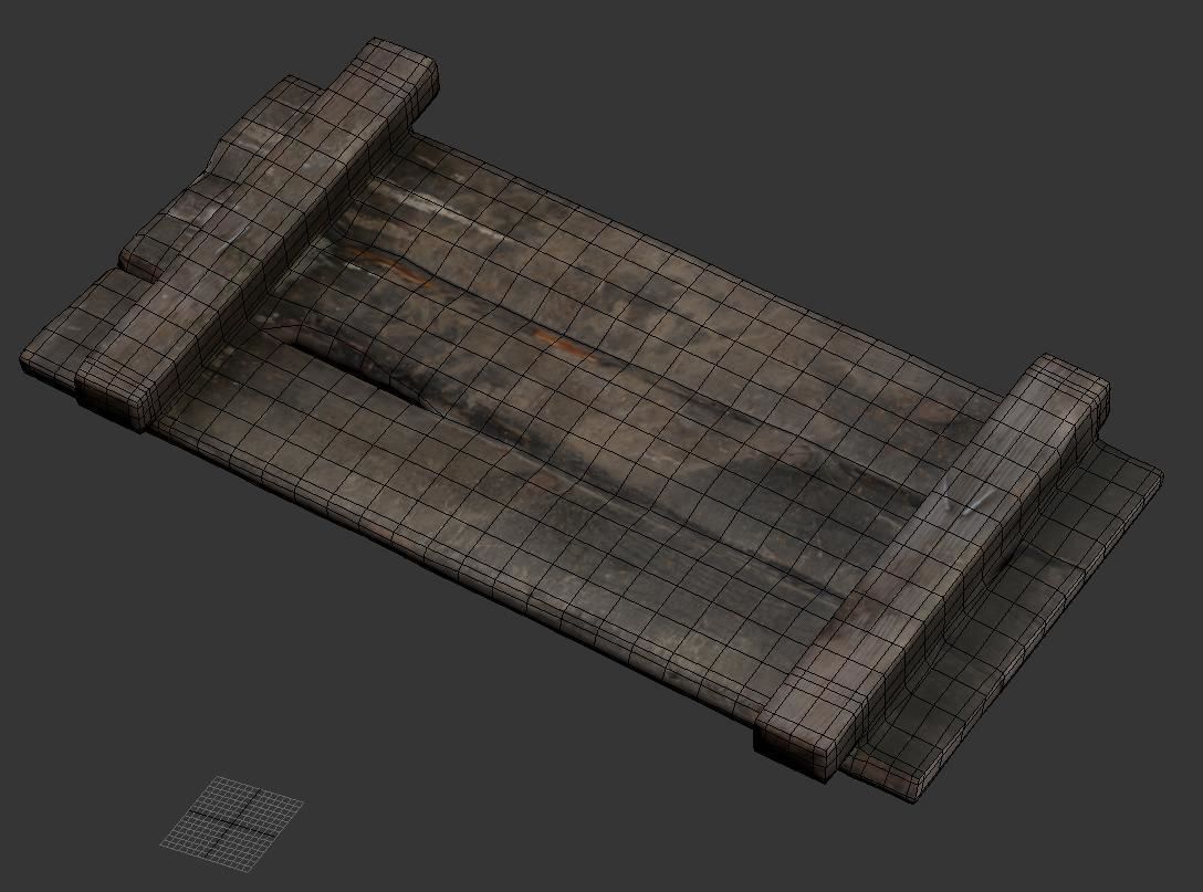  Wooden bridge  Low-poly 3D model_5