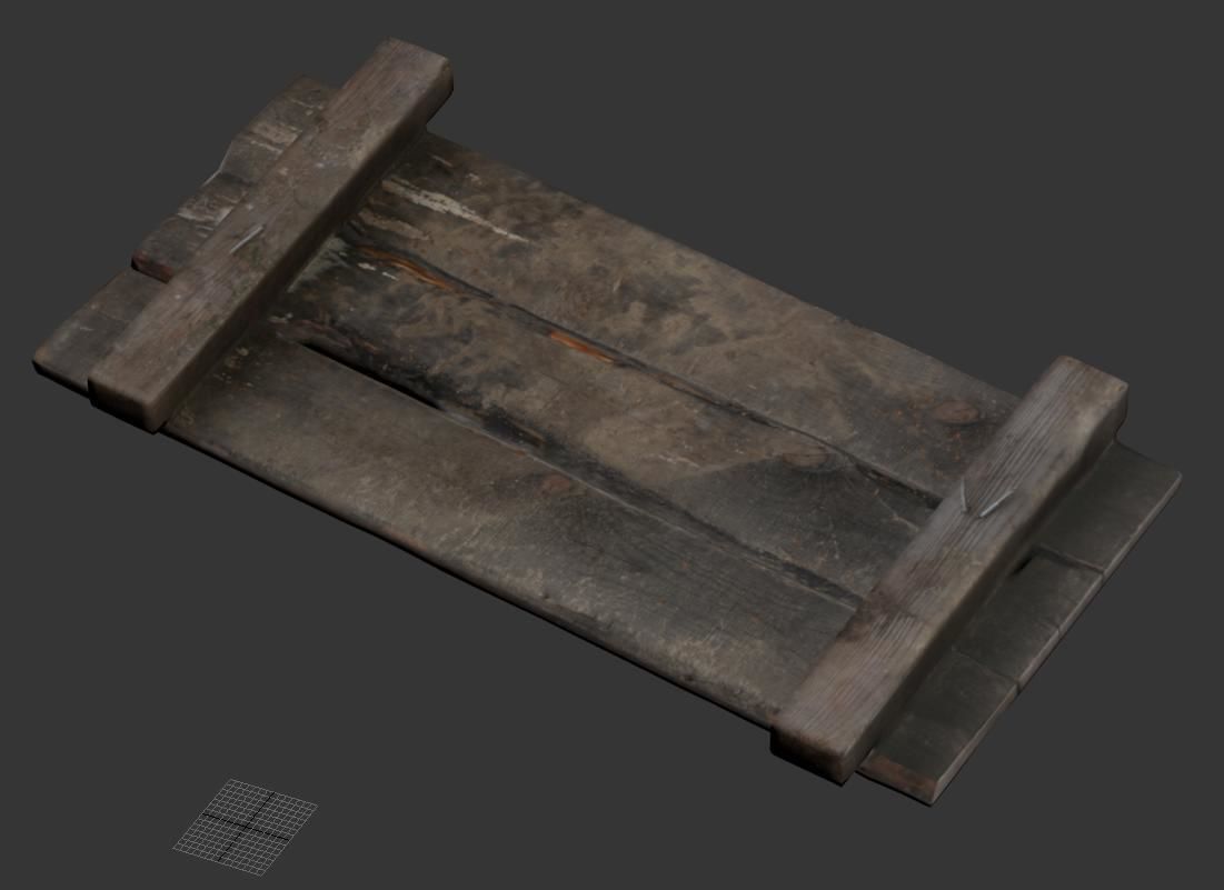  Wooden bridge  Low-poly 3D model_4