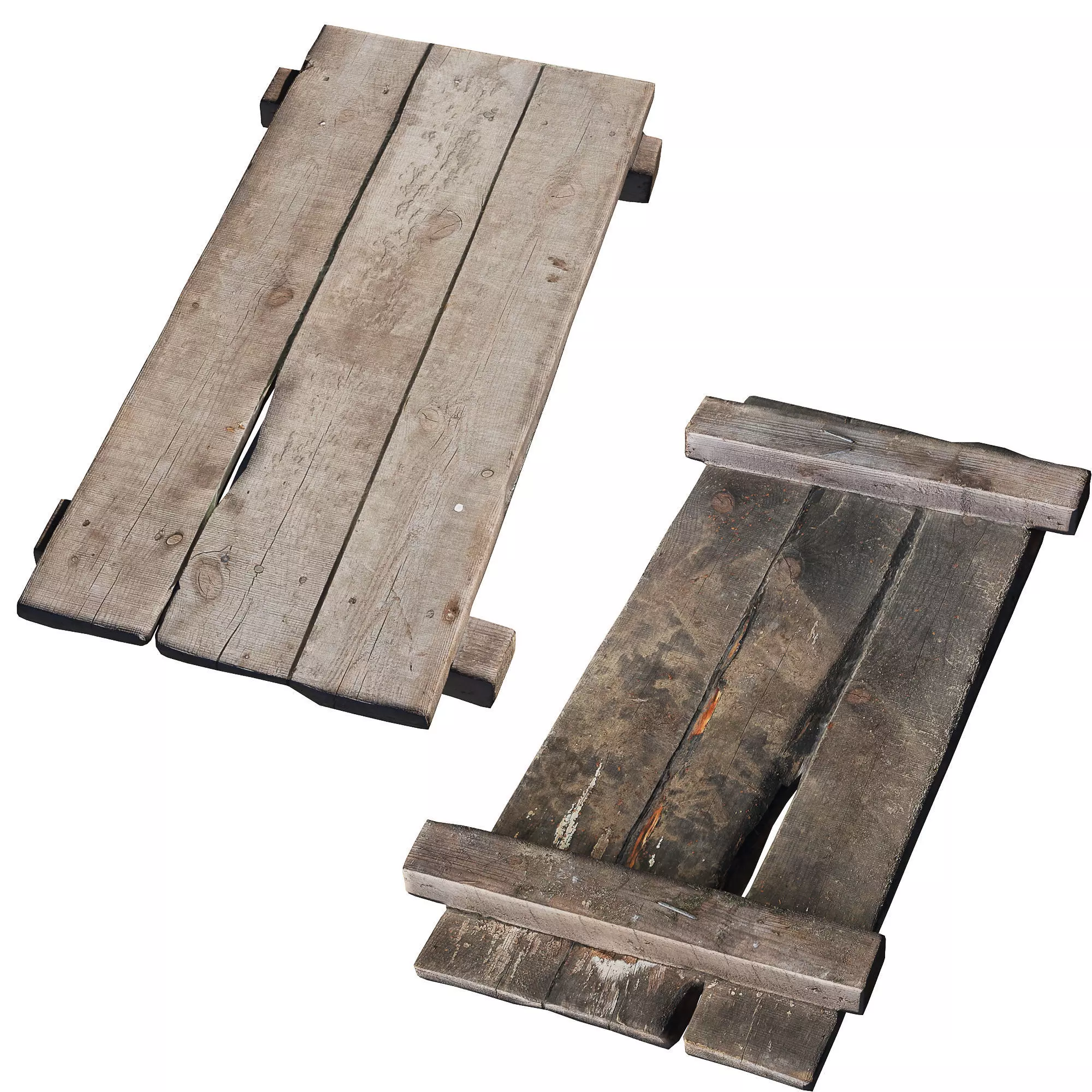  Wooden bridge  Low-poly 3D model_0