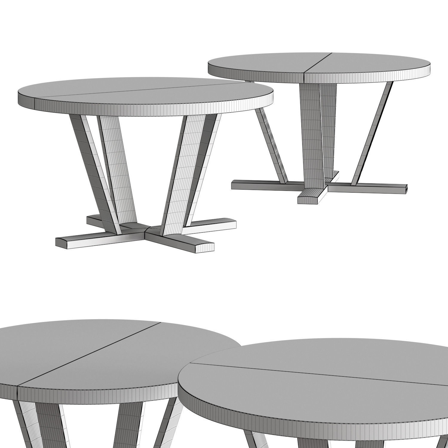 Potocco Aura Round Dining Table 3D model_1