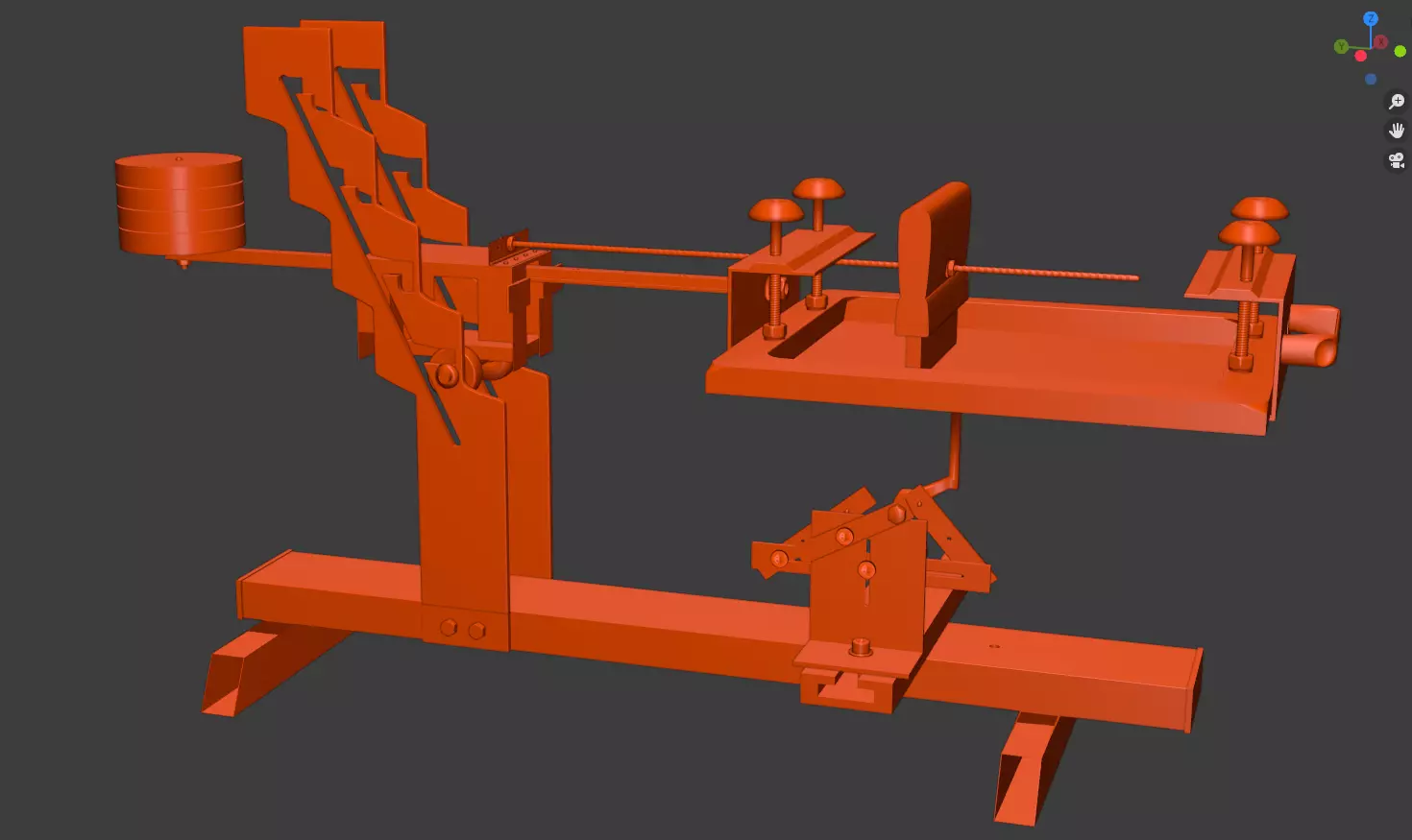 Manual cylindrical Screen Printer 3D model_0