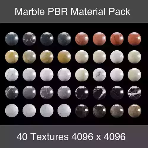 40 Marble Texture Material Pack PBR 4K