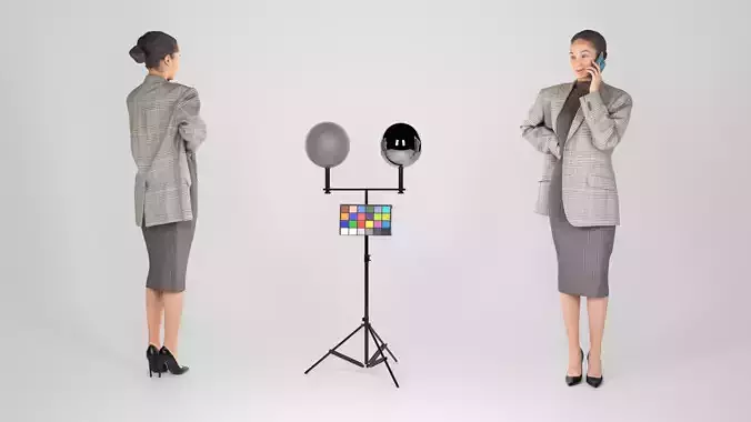 Business woman talking on a smartphone 193 Low-poly 3D model
