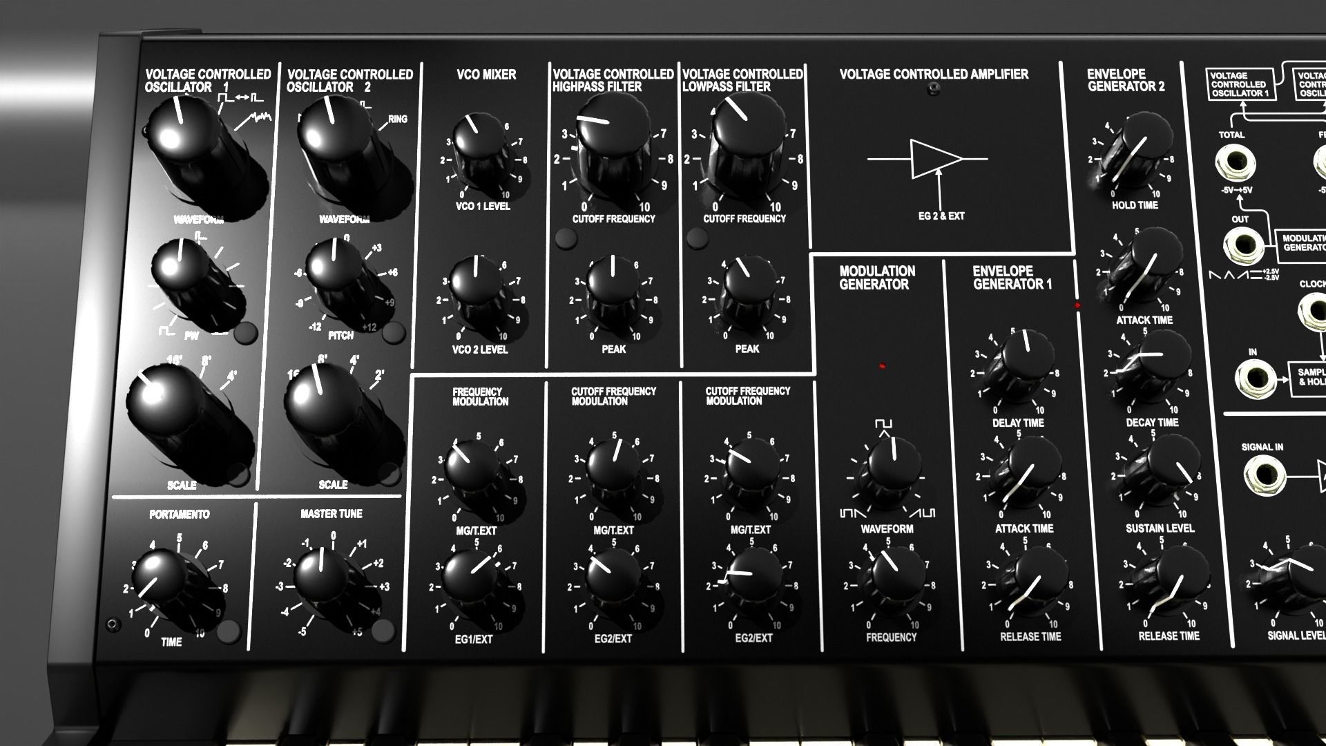 Korg MS20 Synthesizer  3D model_2