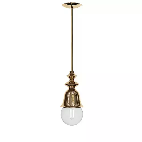 MARLENE brass pendant light with glass globe