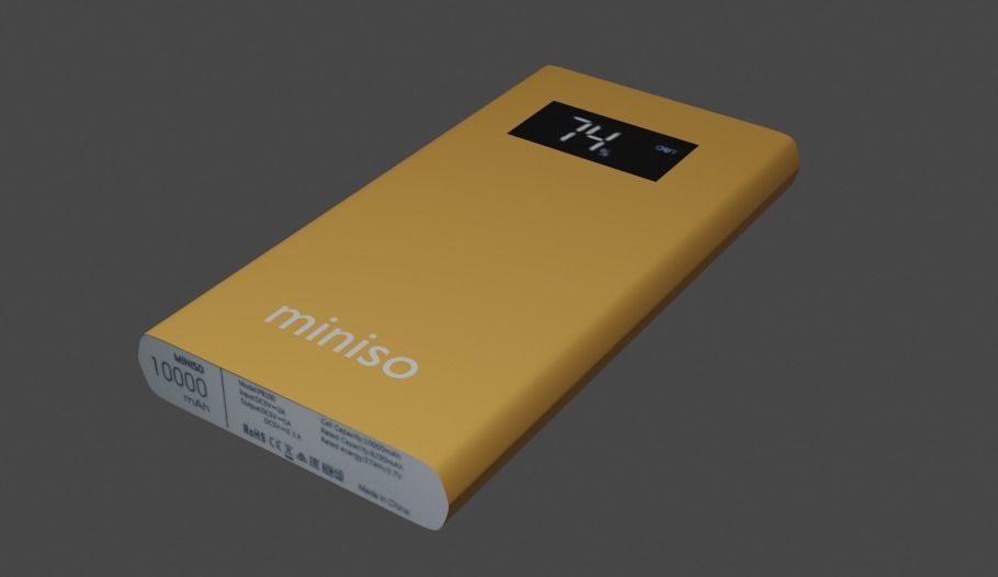 golden power bank 3D model_1