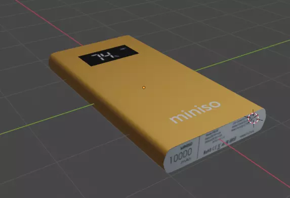 golden power bank 3D model_0