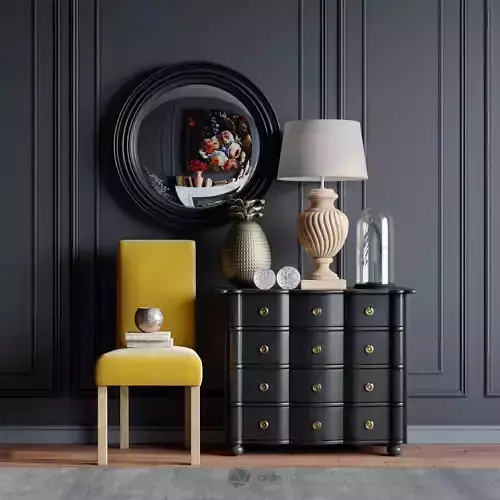 Dresser with decor set