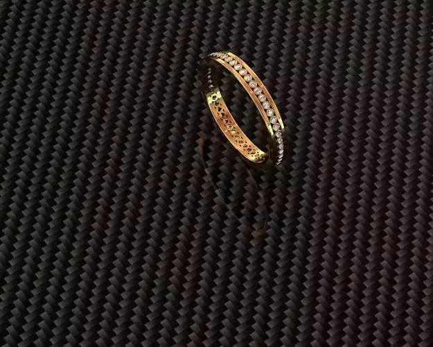 Ring diamond on carbon fiber 3D print model