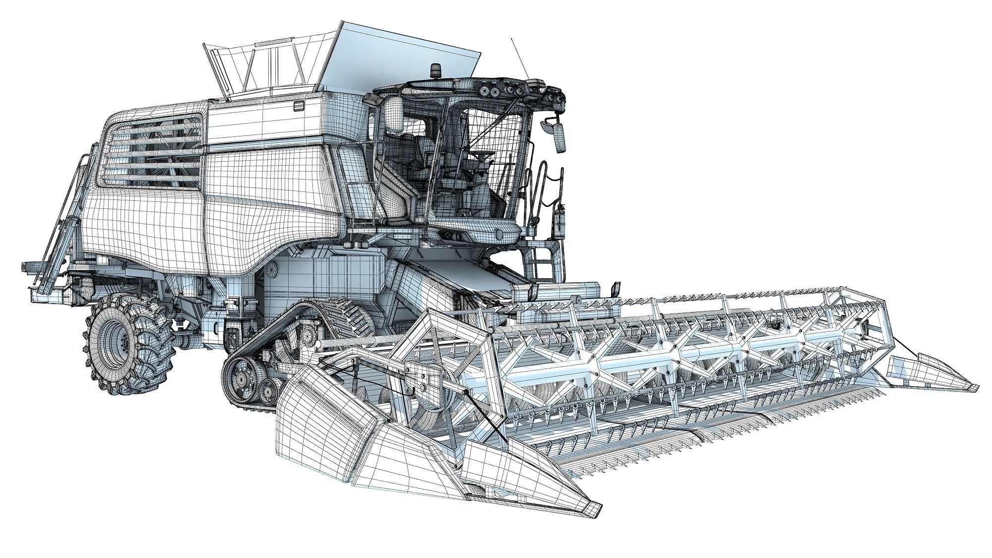 Tracked Combine Harvester 3D model_20