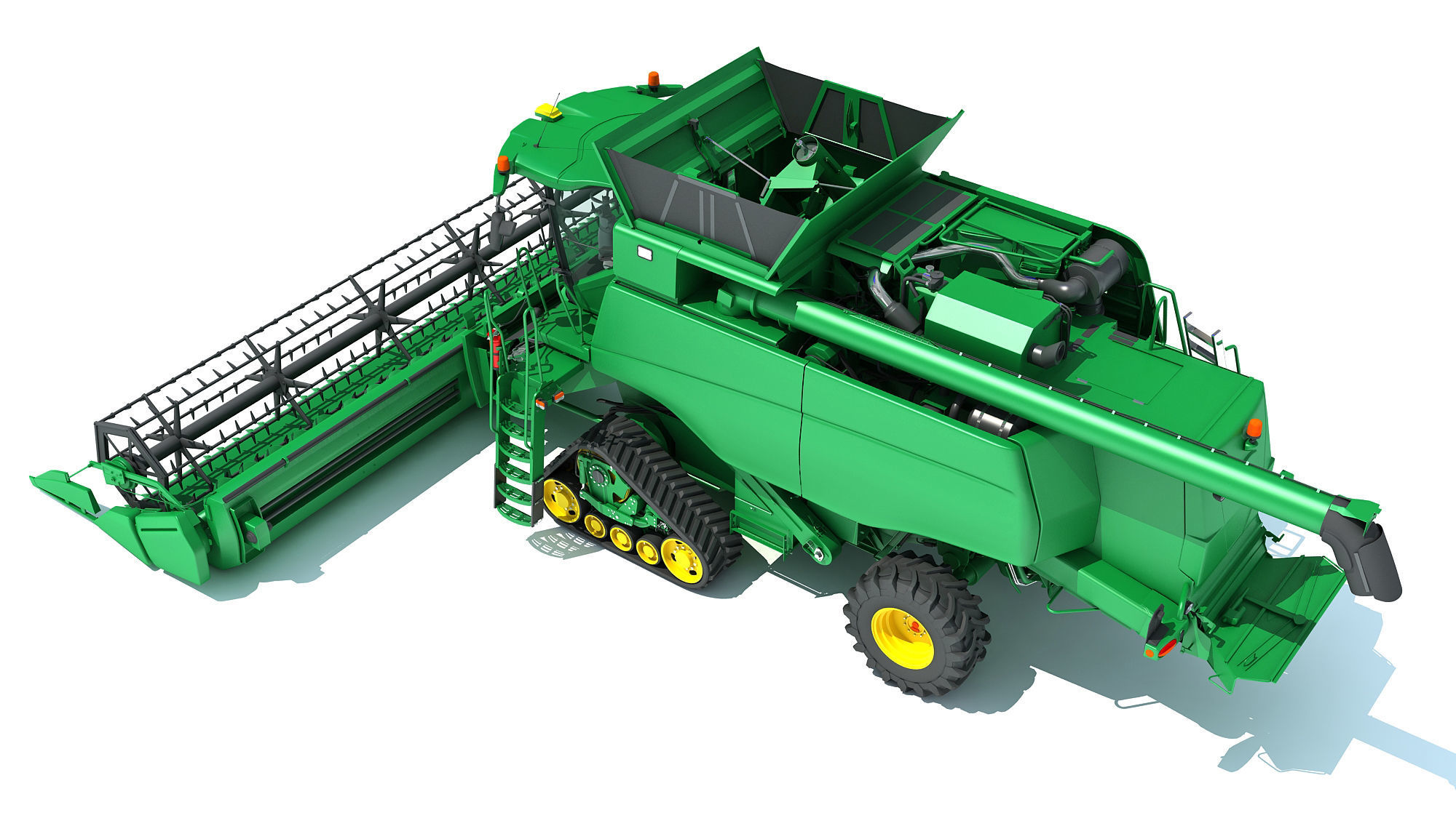 Tracked Combine Harvester 3D model_3