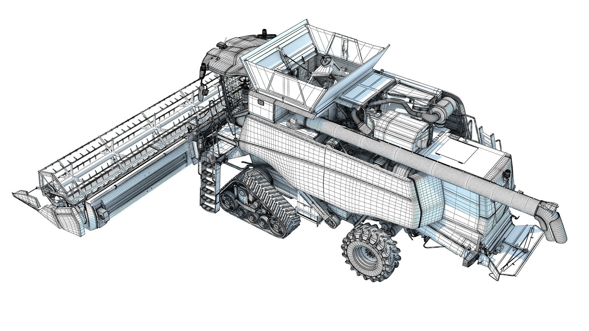 Tracked Combine Harvester 3D model_18