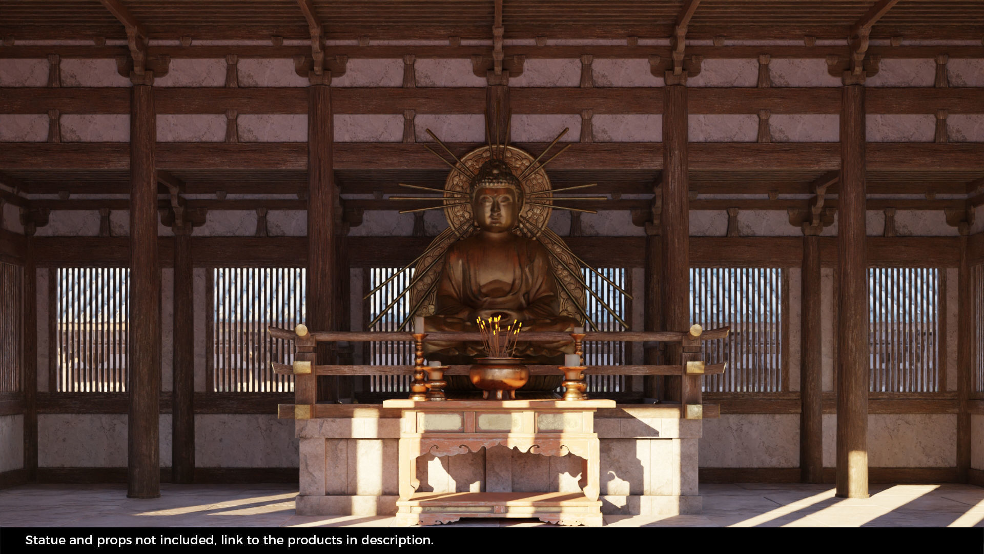 Japanese Modular Temple 2 Low-poly 3D model_10