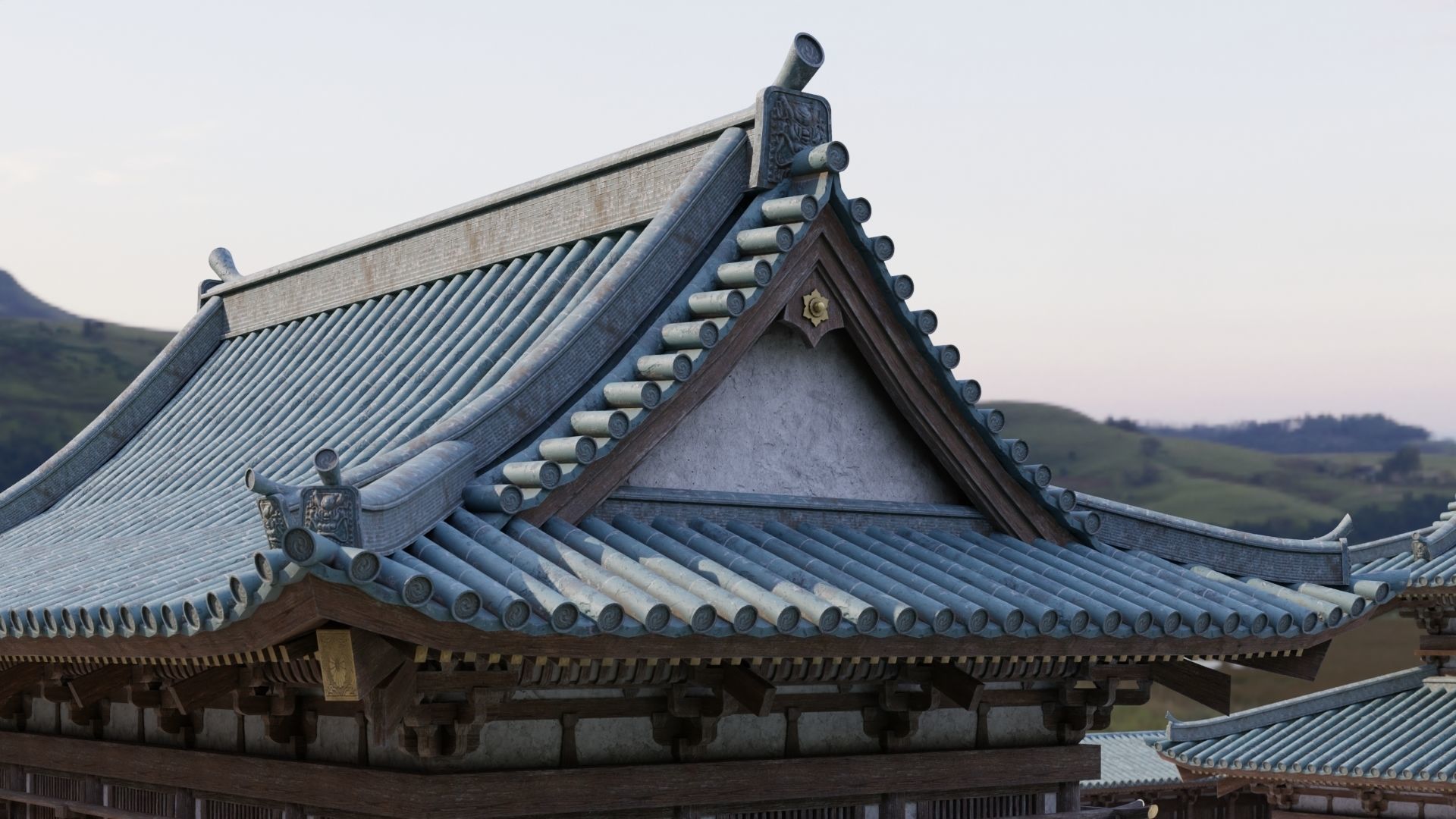 Japanese Modular Temple 2 Low-poly 3D model_5