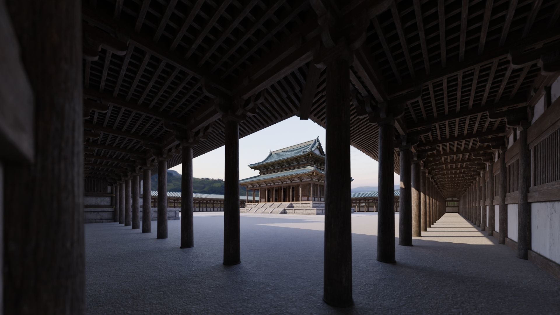 Japanese Modular Temple 2 Low-poly 3D model_8