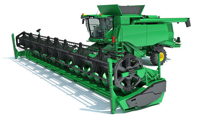 Green Combine Harvester 3D model