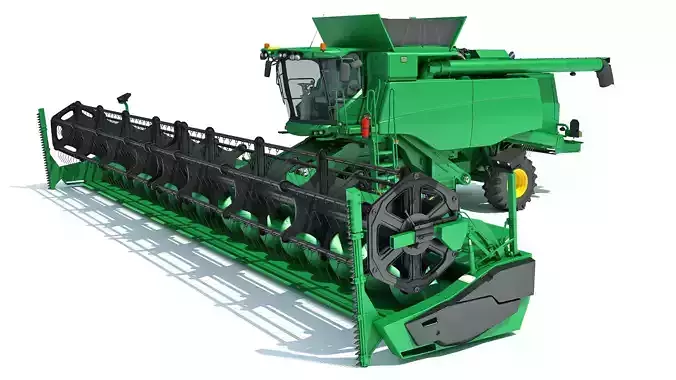 Green Combine Harvester 3D model