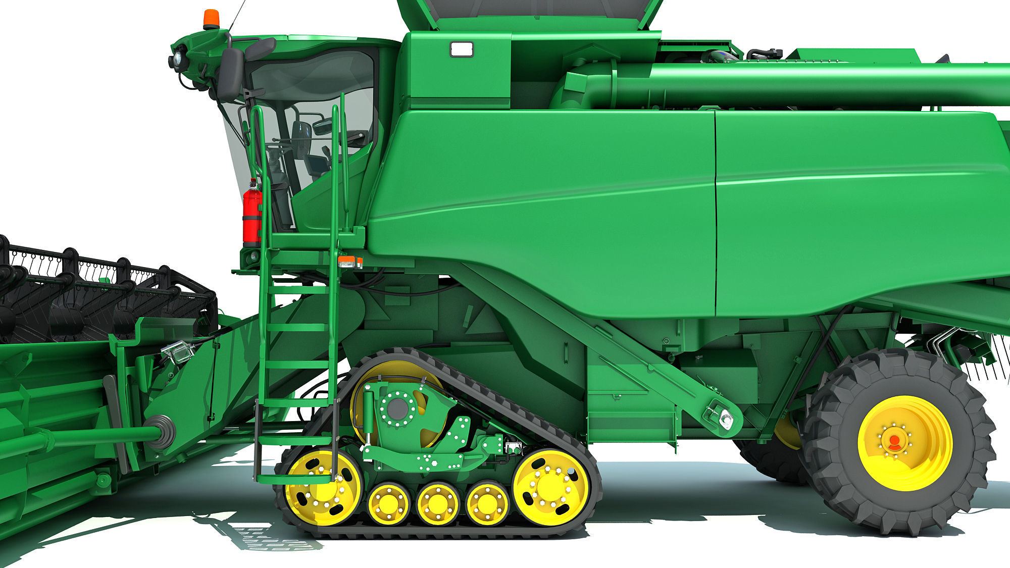 Green Combine Harvester 3D model_16